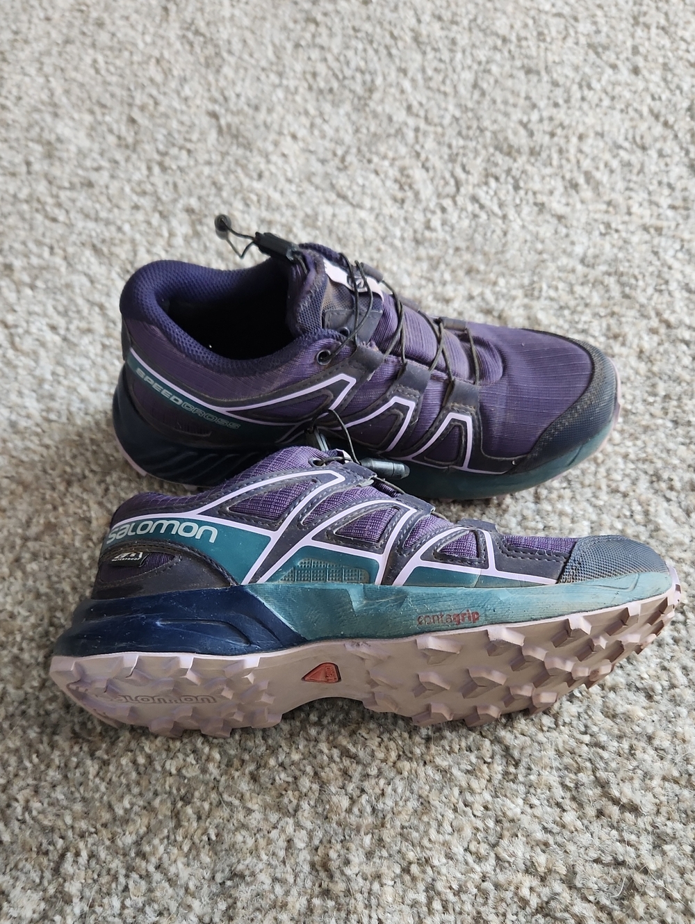Salomon Kid's Purple and Teal Trail Running Shoes